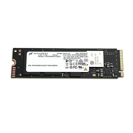 Micron SSD 512GB 2210 NVMe PCIe Gen3 x4 MTFDHBA512QFD M09630-001 Micron SSD 512GB 2210 NVMe PCIe Gen3 x4 MTFDHBA512QFD M09630-001