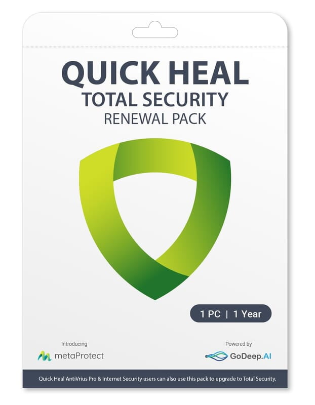 Quickheal® Total Security Windows (DT) (1yr) RENEWAL (Single key) Quickheal® Total Security Windows (DT) (1yr) RENEWAL (Single key)